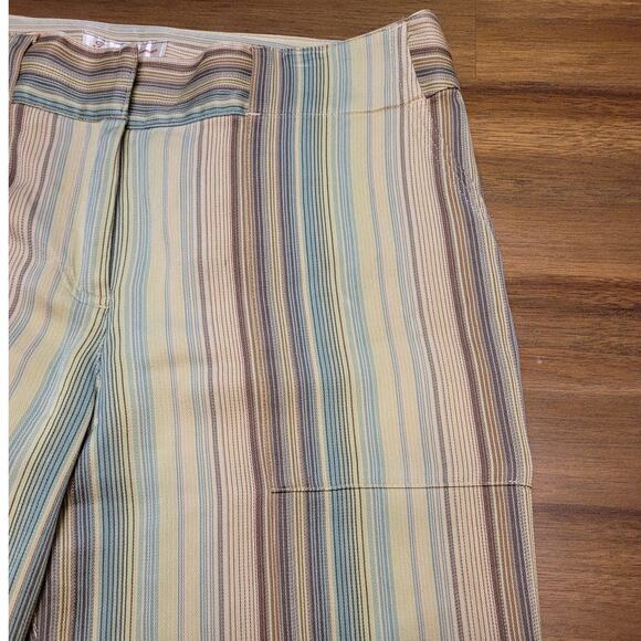 Tommy Bahama Stripe Silk Wide-Leg Capri Pants – Size 4 – Green/Brown – EUC - Picture 3 of 14